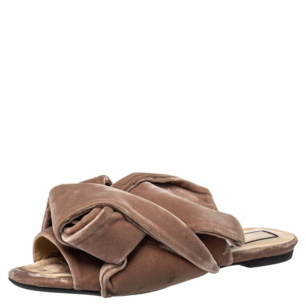N21 Nº21 Pink Velvet Knot Mule Sandals Size 38.5 Women N21 Nº21 Pink Velvet Knot Mule Sandals Size 38.5 Women -N21shop luxury women n21 used shoes p428656 005