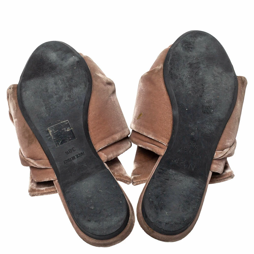 N21 Nº21 Pink Velvet Knot Mule Sandals Size 38.5 Women N21 Nº21 Pink Velvet Knot Mule Sandals Size 38.5 Women -N21shop luxury women n21 used shoes p428656 007