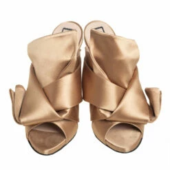 N21 Brown Satin Raso Knot Peep Toe Mules Size 37 Women Sandals 4 N21 Brown Satin Raso Knot Peep Toe Mules Size 37 Women Sandals -N21shop luxury women n21 used shoes p431647 003