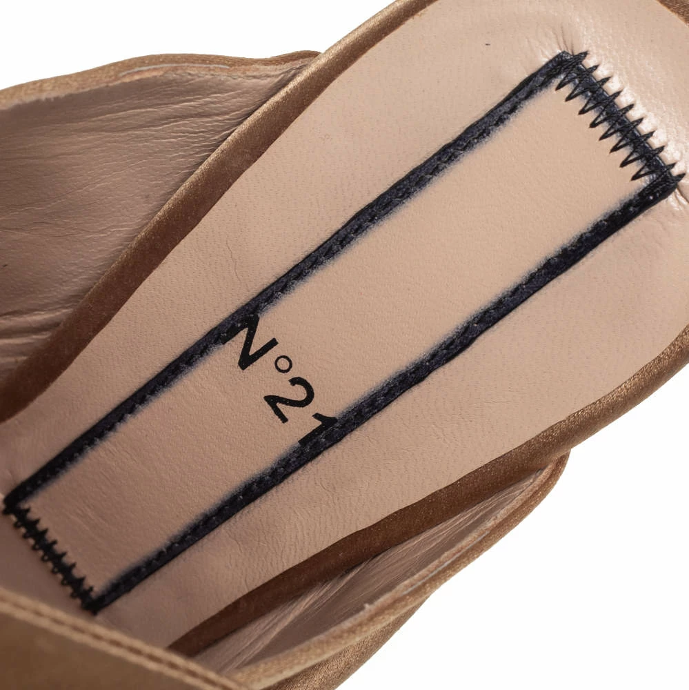 N21 Brown Satin Raso Knot Peep Toe Mules Size 37 Women Sandals N21 Brown Satin Raso Knot Peep Toe Mules Size 37 Women Sandals -N21shop luxury women n21 used shoes p431647 007