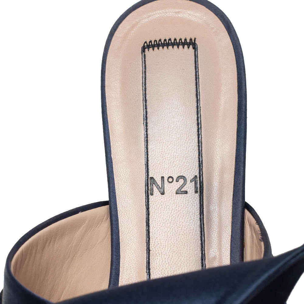 N21 Nº21 Blue Satin Knot Flat Mules Size 36 Women Sandals N21 Nº21 Blue Satin Knot Flat Mules Size 36 Women Sandals -N21shop luxury women n21 used shoes p437904 005