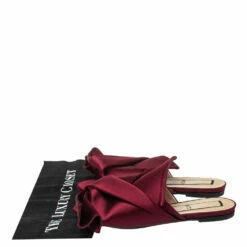 N21 Nº21 Burgundy Satin Raso Knot Flat Slides Size 37.5 Women Sandals 9 N21 Nº21 Burgundy Satin Raso Knot Flat Slides Size 37.5 Women Sandals -N21shop luxury women n21 used shoes p444440 001