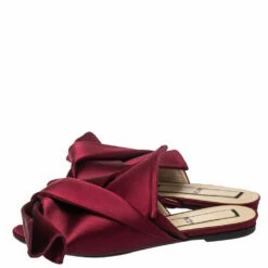 N21 Nº21 Burgundy Satin Raso Knot Flat Slides Size 37.5 Women Sandals 5 N21 Nº21 Burgundy Satin Raso Knot Flat Slides Size 37.5 Women Sandals -N21shop luxury women n21 used shoes p444440 002