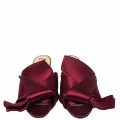 N21 Nº21 Burgundy Satin Raso Knot Flat Slides Size 37.5 Women Sandals 4 N21 Nº21 Burgundy Satin Raso Knot Flat Slides Size 37.5 Women Sandals -N21shop luxury women n21 used shoes p444440 003