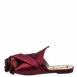 N21 Nº21 Burgundy Satin Raso Knot Flat Slides Size 37.5 Women Sandals 3 N21 Nº21 Burgundy Satin Raso Knot Flat Slides Size 37.5 Women Sandals -N21shop luxury women n21 used shoes p444440 005