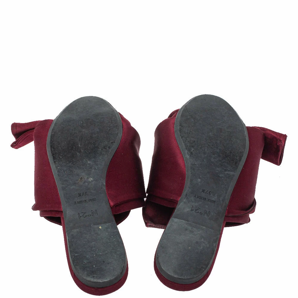 N21 Nº21 Burgundy Satin Raso Knot Flat Slides Size 37.5 Women Sandals N21 Nº21 Burgundy Satin Raso Knot Flat Slides Size 37.5 Women Sandals -N21shop luxury women n21 used shoes p444440 008