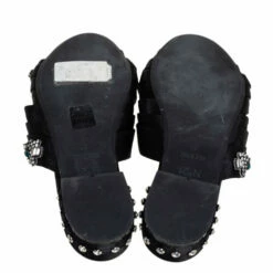 N21 Nº21 Black Satin Crystal Embellished Knotted Flat Slides Size 37 Women Flats 7 N21 Nº21 Black Satin Crystal Embellished Knotted Flat Slides Size 37 Women Flats -N21shop luxury women n21 used shoes p452433 004