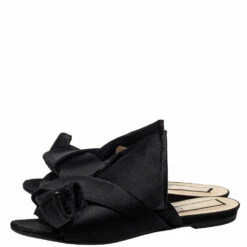 N21 Black Satin Raso Knot Peep Toe Flat Slides Size 39 Women Flats 5 N21 Black Satin Raso Knot Peep Toe Flat Slides Size 39 Women Flats -N21shop luxury women n21 used shoes p454322 002