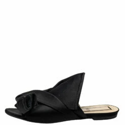 N21 Black Satin Raso Knot Peep Toe Flat Slides Size 39 Women Flats 3 N21 Black Satin Raso Knot Peep Toe Flat Slides Size 39 Women Flats -N21shop luxury women n21 used shoes p454322 005