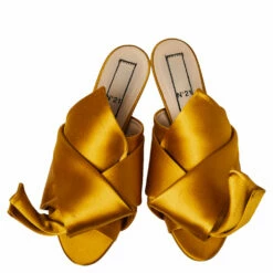 N21 Nº21 Yellow Satin Knot Mule Flats Size 39.5 Women 4 N21 Nº21 Yellow Satin Knot Mule Flats Size 39.5 Women -N21shop luxury women n21 used shoes p455462 001