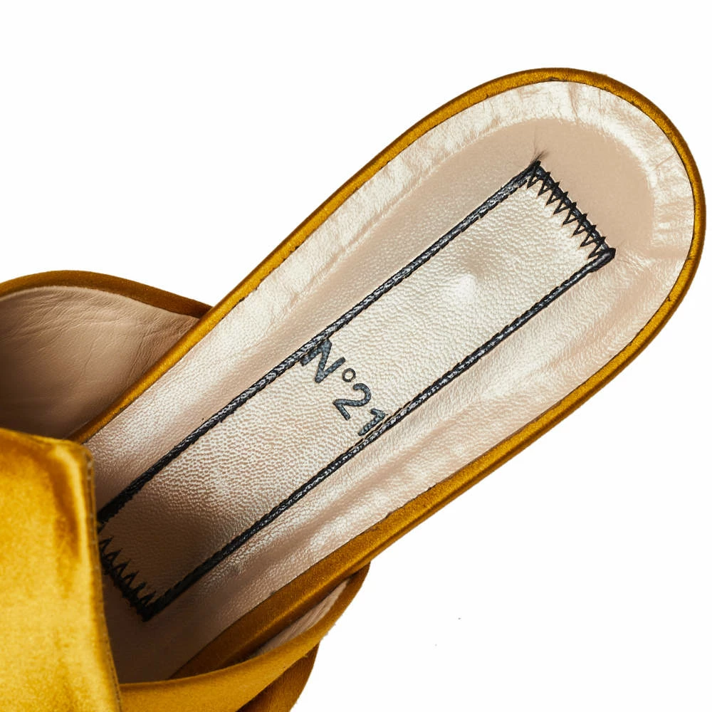 N21 Nº21 Yellow Satin Knot Mule Flats Size 39.5 Women N21 Nº21 Yellow Satin Knot Mule Flats Size 39.5 Women -N21shop luxury women n21 used shoes p455462 005