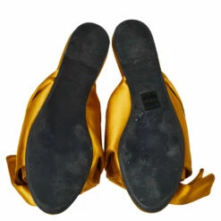 N21 Nº21 Yellow Satin Knot Mule Flats Size 39.5 Women 7 N21 Nº21 Yellow Satin Knot Mule Flats Size 39.5 Women -N21shop luxury women n21 used shoes p455462 006