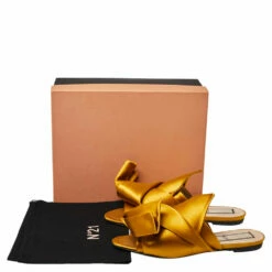 N21 Nº21 Yellow Satin Knot Mule Flats Size 39.5 Women 9 N21 Nº21 Yellow Satin Knot Mule Flats Size 39.5 Women -N21shop luxury women n21 used shoes p455462 008