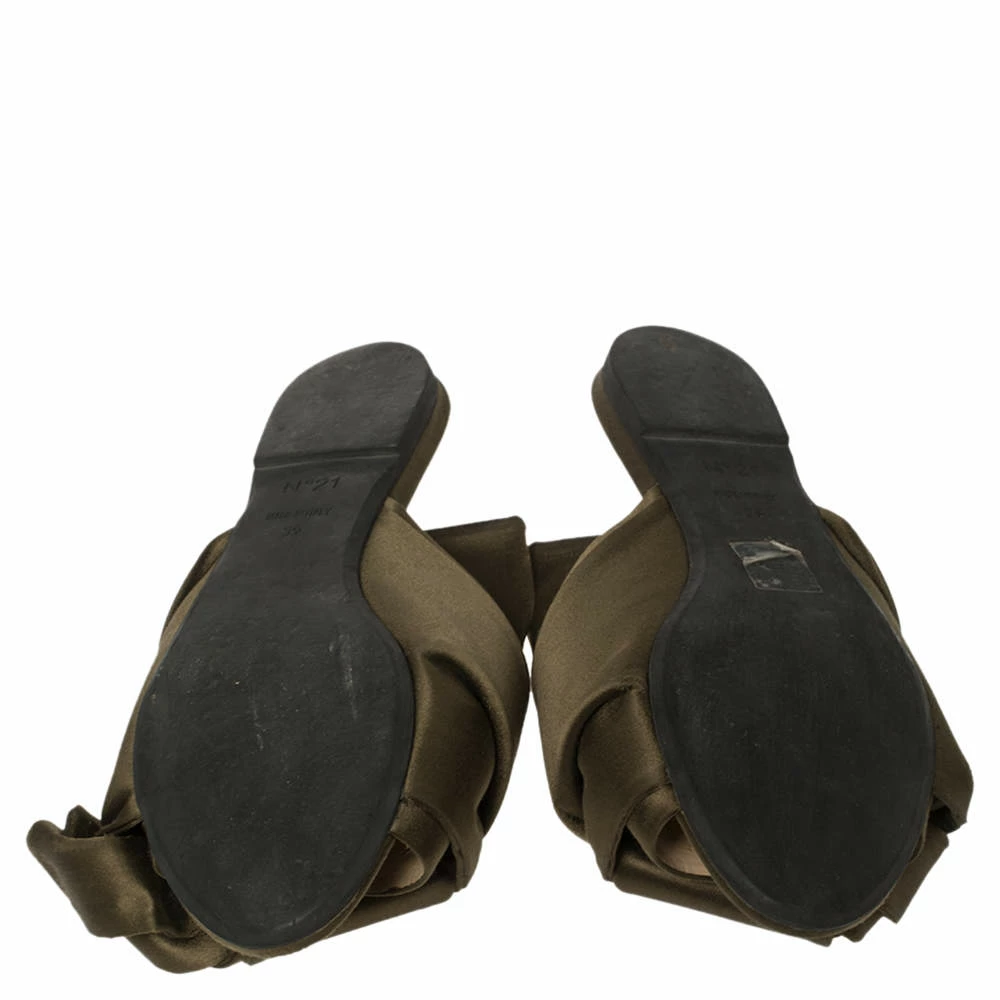 N21 Green Satin Knot Flat Mules Size 39 Women Flats N21 Green Satin Knot Flat Mules Size 39 Women Flats -N21shop luxury women n21 used shoes p455669 003