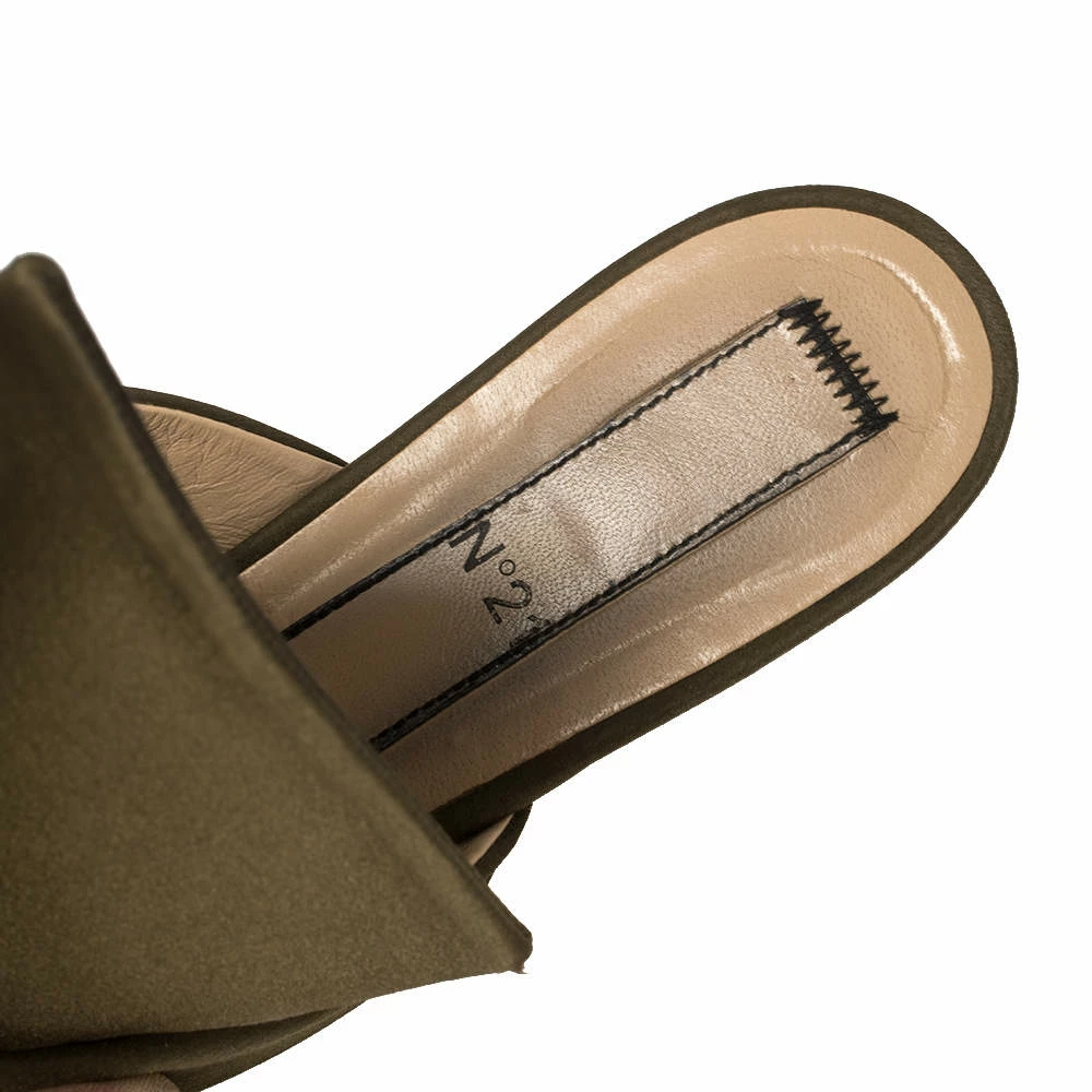 N21 Green Satin Knot Flat Mules Size 39 Women Flats N21 Green Satin Knot Flat Mules Size 39 Women Flats -N21shop luxury women n21 used shoes p455669 006