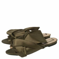 N21 Green Satin Knot Flat Mules Size 39 Women Flats 5 N21 Green Satin Knot Flat Mules Size 39 Women Flats -N21shop luxury women n21 used shoes p455669 007