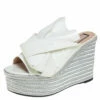 N21 White Patent Leather Knotted Espadrille Wedge Platform Sandals Size 38 Women 1 N21 White Patent Leather Knotted Espadrille Wedge Platform Sandals Size 38 Women -N21shop luxury women n21 used shoes p457017 007