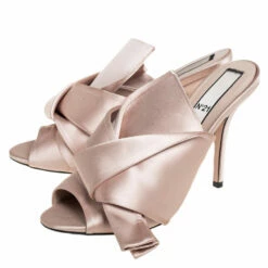 N21 Beige Satin Raso Knot Mule Sandals Size 39.5 Women 5 N21 Beige Satin Raso Knot Mule Sandals Size 39.5 Women -N21shop luxury women n21 used shoes p457354 002