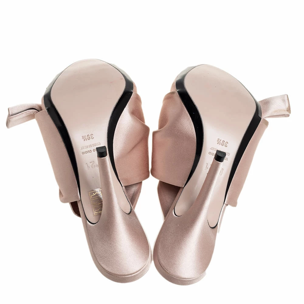 N21 Beige Satin Raso Knot Mule Sandals Size 39.5 Women N21 Beige Satin Raso Knot Mule Sandals Size 39.5 Women -N21shop luxury women n21 used shoes p457354 008