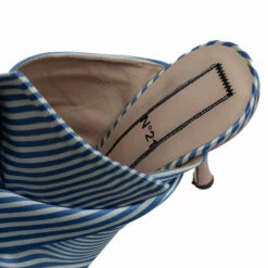N21 Nº21 White/Blue Satin Raso Knot Peep Toe Mules Size 38 Women Sandals -N21shop luxury women n21 used shoes p458447 008