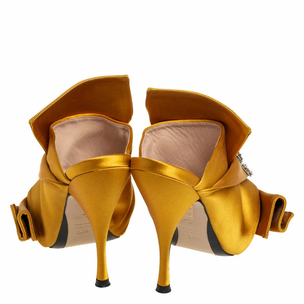 N21 Nº21 Yellow Satin Crystal Embellished Knot Mules Size 36.5 Women Sandals N21 Nº21 Yellow Satin Crystal Embellished Knot Mules Size 36.5 Women Sandals -N21shop luxury women n21 used shoes p458718 007