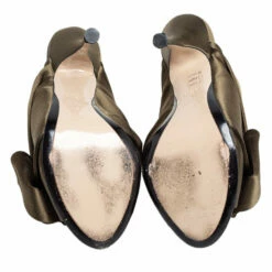 N21 Nº21 Green Satin Ronny Pleated Mules Sandals Size 38 Women Pumps 7 N21 Nº21 Green Satin Ronny Pleated Mules Sandals Size 38 Women Pumps -N21shop luxury women n21 used shoes p466062 005