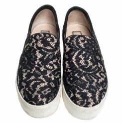 N21 Black Lace And Leather Slip On Sneakers Size 38 Women 4 N21 Black Lace And Leather Slip On Sneakers Size 38 Women -N21shop luxury women n21 used shoes p466068 004