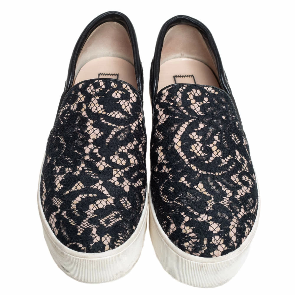 N21 Black Lace And Leather Slip On Sneakers Size 38 Women N21 Black Lace And Leather Slip On Sneakers Size 38 Women -N21shop luxury women n21 used shoes p466068 004