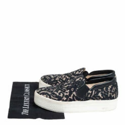 N21 Black Lace And Leather Slip On Sneakers Size 38 Women 9 N21 Black Lace And Leather Slip On Sneakers Size 38 Women -N21shop luxury women n21 used shoes p466068 007