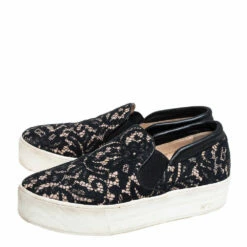 N21 Black Lace And Leather Slip On Sneakers Size 38 Women 5 N21 Black Lace And Leather Slip On Sneakers Size 38 Women -N21shop luxury women n21 used shoes p466068 008