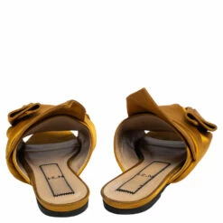 N21 Nº21 Mustard Yellow Satin Knot Flat Mules Size 38 Women Flats 6 N21 Nº21 Mustard Yellow Satin Knot Flat Mules Size 38 Women Flats -N21shop luxury women n21 used shoes p475517 004