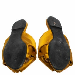 N21 Nº21 Mustard Yellow Satin Knot Flat Mules Size 38 Women Flats 7 N21 Nº21 Mustard Yellow Satin Knot Flat Mules Size 38 Women Flats -N21shop luxury women n21 used shoes p475517 005