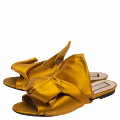 N21 Nº21 Mustard Yellow Satin Knot Flat Mules Size 38 Women Flats 5 N21 Nº21 Mustard Yellow Satin Knot Flat Mules Size 38 Women Flats -N21shop luxury women n21 used shoes p475517 008