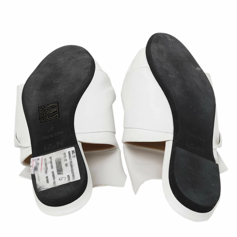 N21 Nº21 White Leather Knot Flat Slides Size 37 Women Flats N21 Nº21 White Leather Knot Flat Slides Size 37 Women Flats -N21shop luxury women n21 used shoes p479760 001