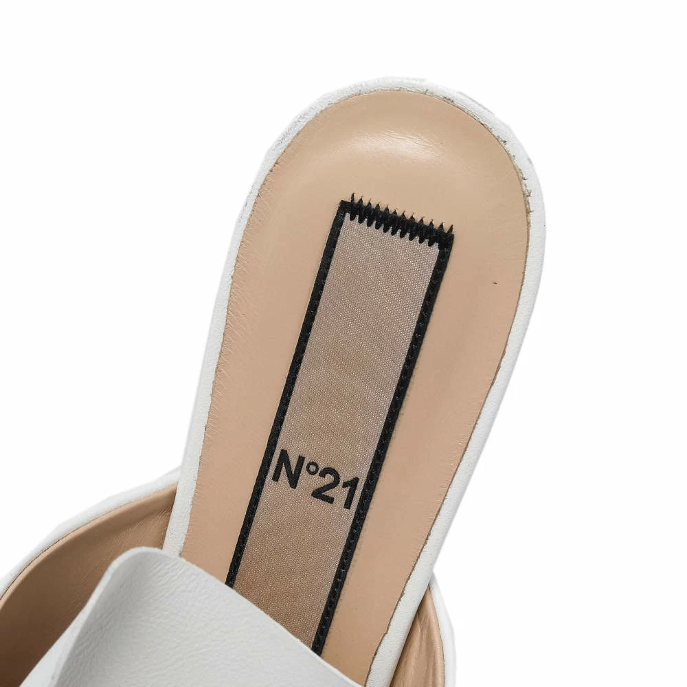 N21 Nº21 White Leather Knot Flat Slides Size 37 Women Flats N21 Nº21 White Leather Knot Flat Slides Size 37 Women Flats -N21shop luxury women n21 used shoes p479760 002
