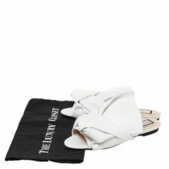 N21 Nº21 White Leather Knot Flat Slides Size 37 Women Flats 9 N21 Nº21 White Leather Knot Flat Slides Size 37 Women Flats -N21shop luxury women n21 used shoes p479760 003