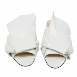N21 Nº21 White Leather Knot Flat Slides Size 37 Women Flats 4 N21 Nº21 White Leather Knot Flat Slides Size 37 Women Flats -N21shop luxury women n21 used shoes p479760 007