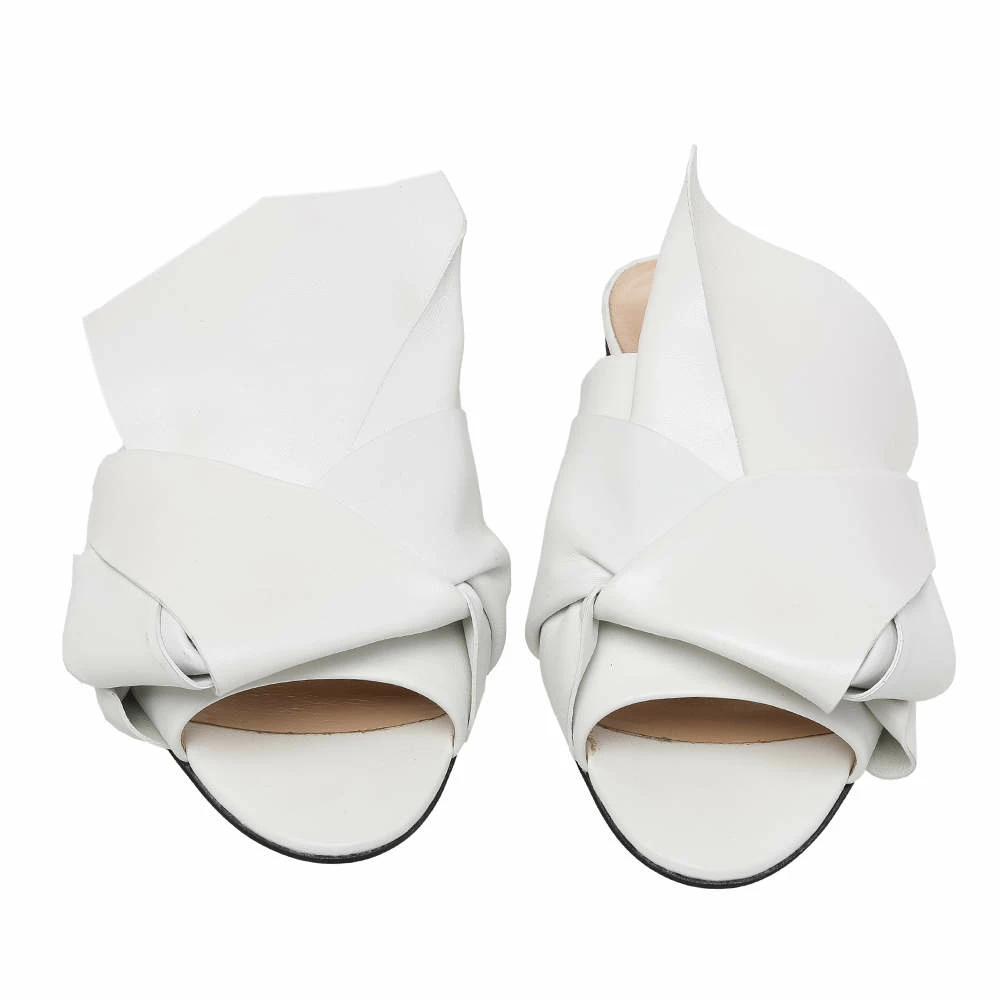 N21 Nº21 White Leather Knot Flat Slides Size 37 Women Flats N21 Nº21 White Leather Knot Flat Slides Size 37 Women Flats -N21shop luxury women n21 used shoes p479760 007
