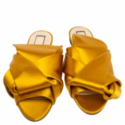 N21 Nº21 Yellow Satin Knot Flat Mules Size 37.5 Women Flats 4 N21 Nº21 Yellow Satin Knot Flat Mules Size 37.5 Women Flats -N21shop luxury women n21 used shoes p484418 005