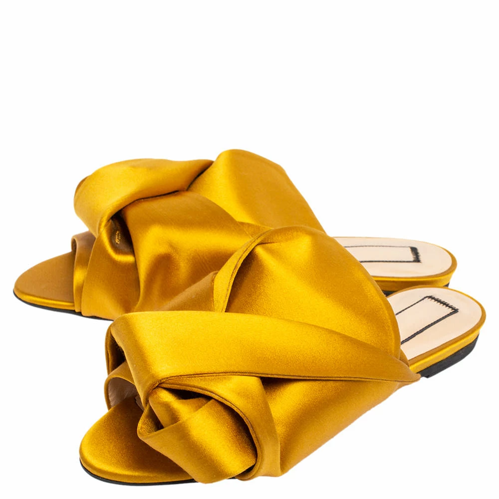 N21 Nº21 Yellow Satin Knot Flat Mules Size 37.5 Women Flats N21 Nº21 Yellow Satin Knot Flat Mules Size 37.5 Women Flats -N21shop luxury women n21 used shoes p484418 006