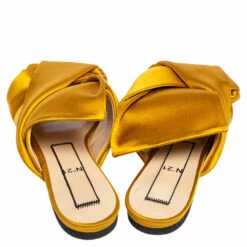 N21 Nº21 Yellow Satin Knot Flat Mules Size 37.5 Women Flats 6 N21 Nº21 Yellow Satin Knot Flat Mules Size 37.5 Women Flats -N21shop luxury women n21 used shoes p484418 007