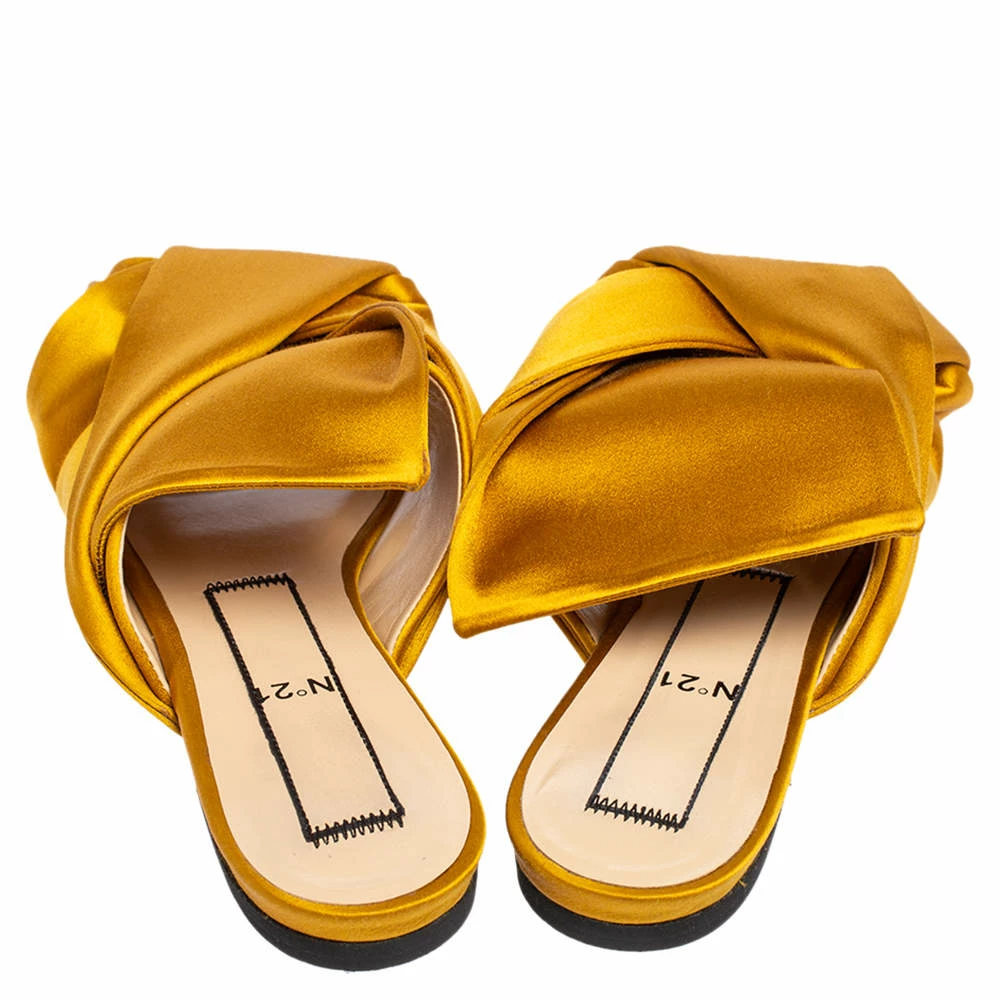 N21 Nº21 Yellow Satin Knot Flat Mules Size 37.5 Women Flats N21 Nº21 Yellow Satin Knot Flat Mules Size 37.5 Women Flats -N21shop luxury women n21 used shoes p484418 007