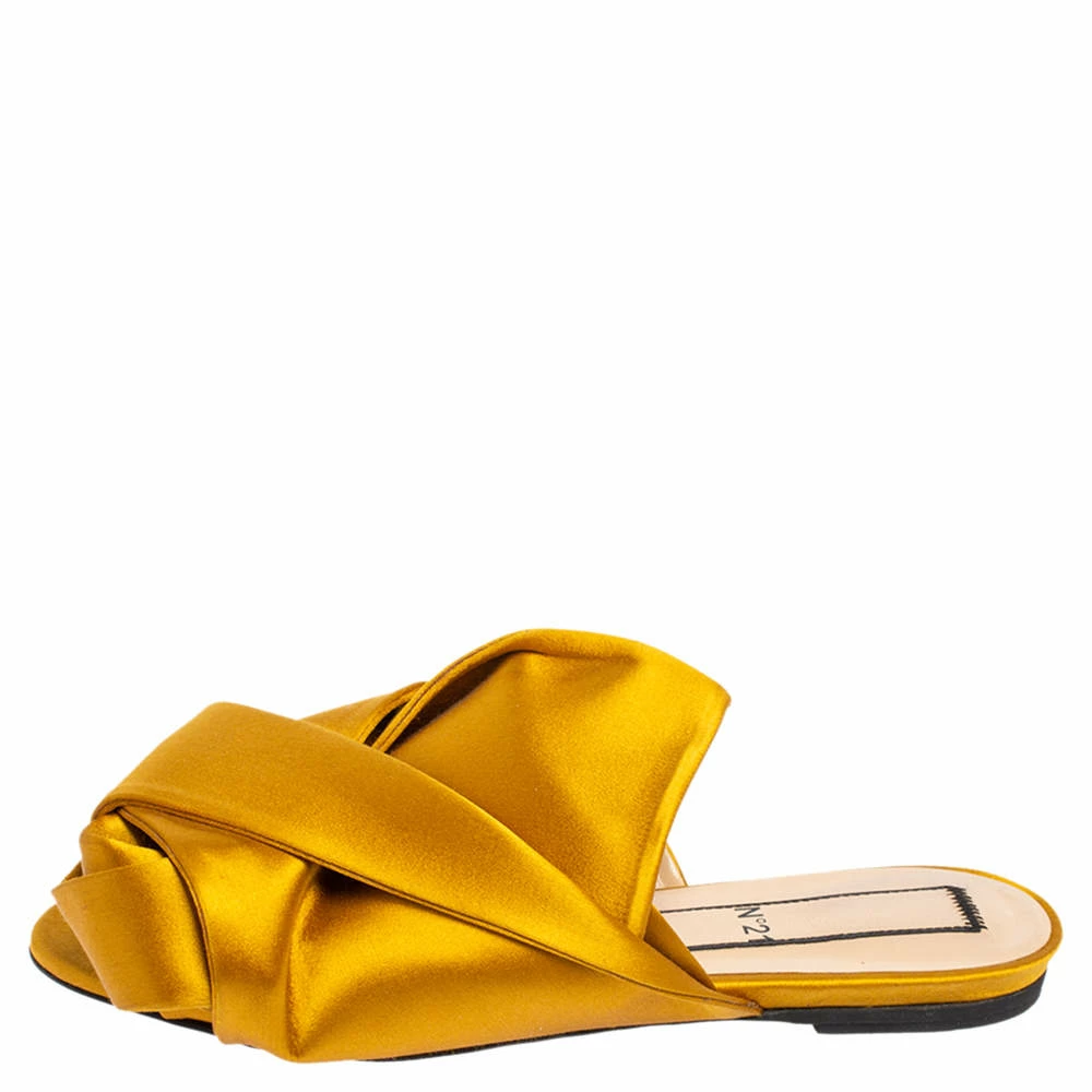 N21 Nº21 Yellow Satin Knot Flat Mules Size 37.5 Women Flats N21 Nº21 Yellow Satin Knot Flat Mules Size 37.5 Women Flats -N21shop luxury women n21 used shoes p484418 009