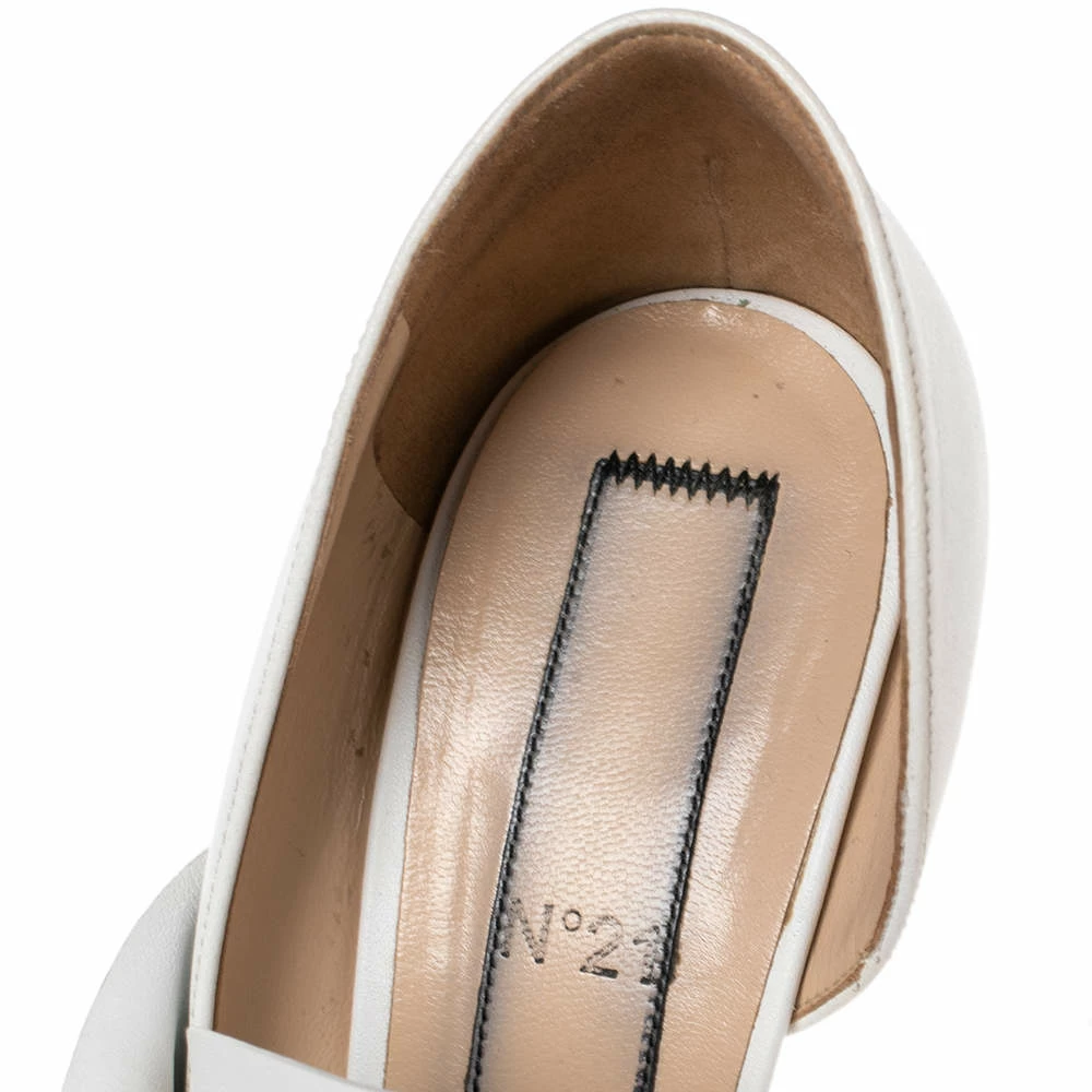 N21 White Leather Knot Pointed Toe Pumps Size 40 Women N21 White Leather Knot Pointed Toe Pumps Size 40 Women -N21shop luxury women n21 used shoes p487130 006