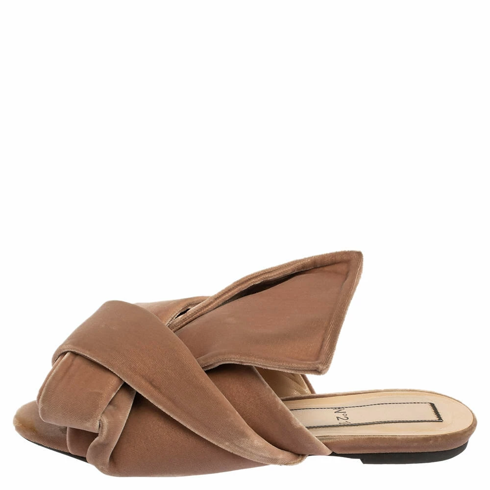 N21 Nº21 Beige Velvet Knot Flat Slide Sandals Size 37 Women N21 Nº21 Beige Velvet Knot Flat Slide Sandals Size 37 Women -N21shop luxury women n21 used shoes p487199 003
