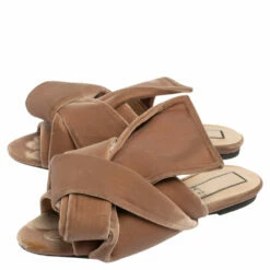 N21 Nº21 Beige Velvet Knot Flat Slide Sandals Size 37 Women 5 N21 Nº21 Beige Velvet Knot Flat Slide Sandals Size 37 Women -N21shop luxury women n21 used shoes p487199 007
