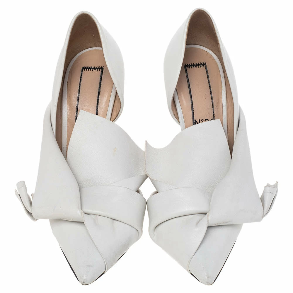 N21 White Leather Knot Pumps Size 35 Women N21 White Leather Knot Pumps Size 35 Women -N21shop luxury women n21 used shoes p487745 003