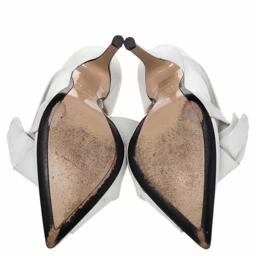 N21 White Leather Knot Pumps Size 35 Women N21 White Leather Knot Pumps Size 35 Women -N21shop luxury women n21 used shoes p487745 005