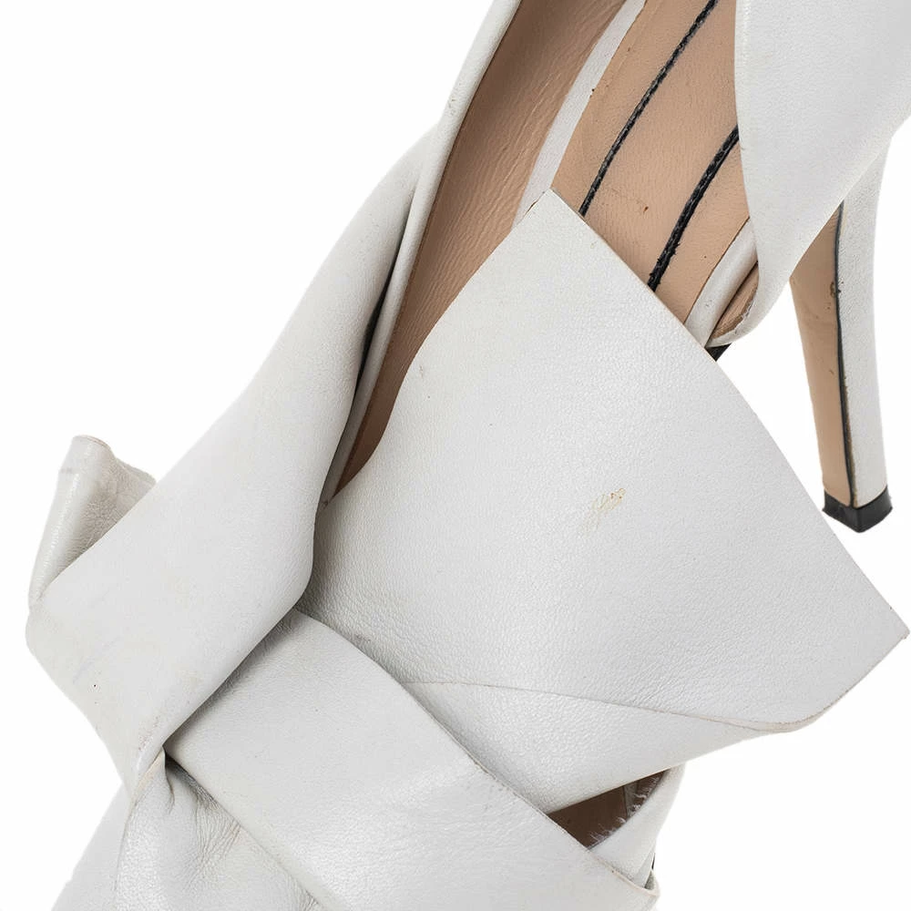 N21 White Leather Knot Pumps Size 35 Women N21 White Leather Knot Pumps Size 35 Women -N21shop luxury women n21 used shoes p487745 006