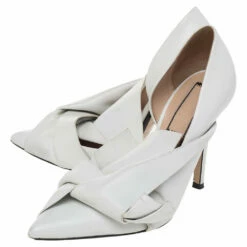 N21 White Leather Knot Pumps Size 35 Women 5 N21 White Leather Knot Pumps Size 35 Women -N21shop luxury women n21 used shoes p487745 008